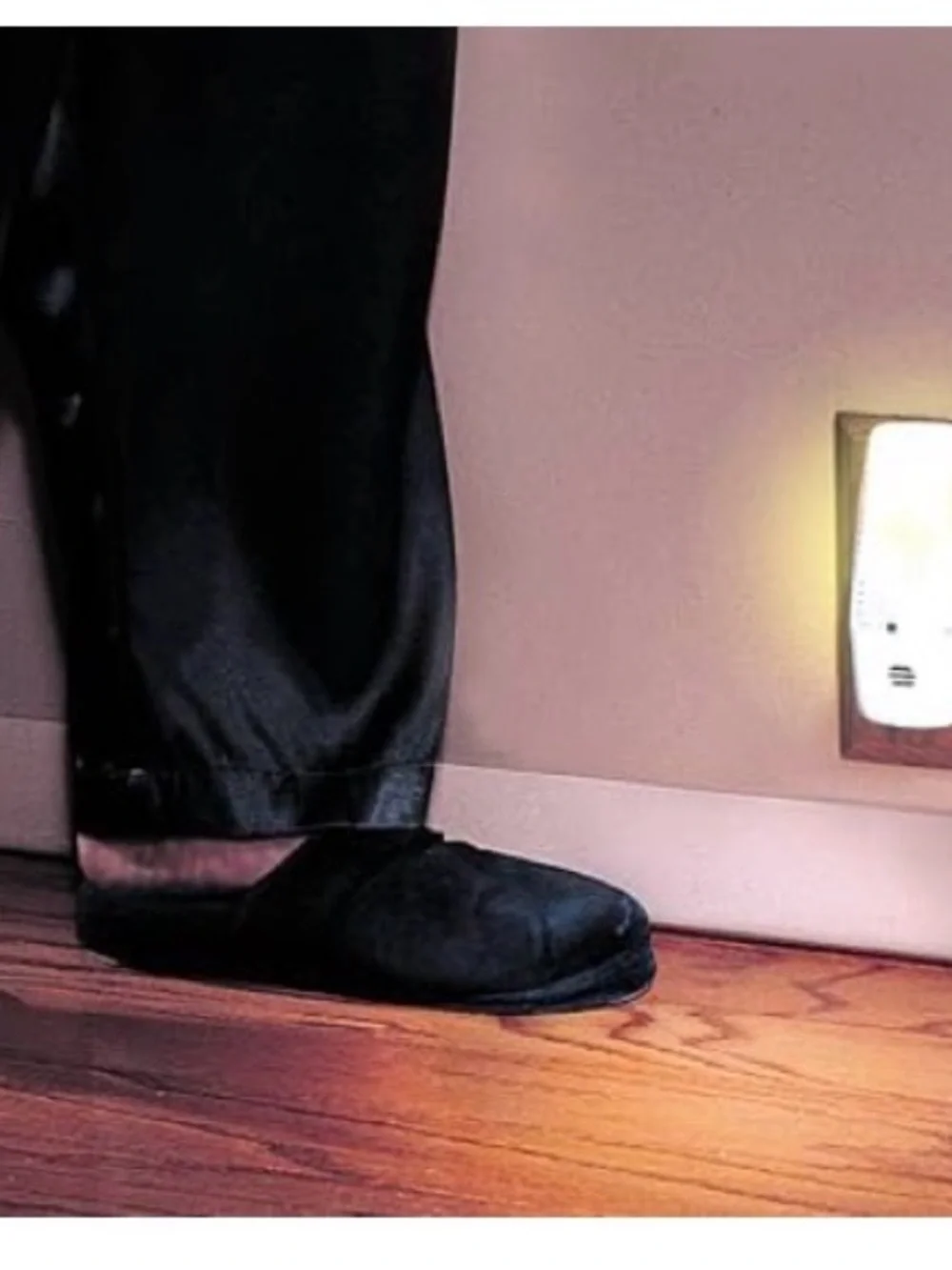 Pair of White Plug-In Night Lights with Clear Ribbed Covers